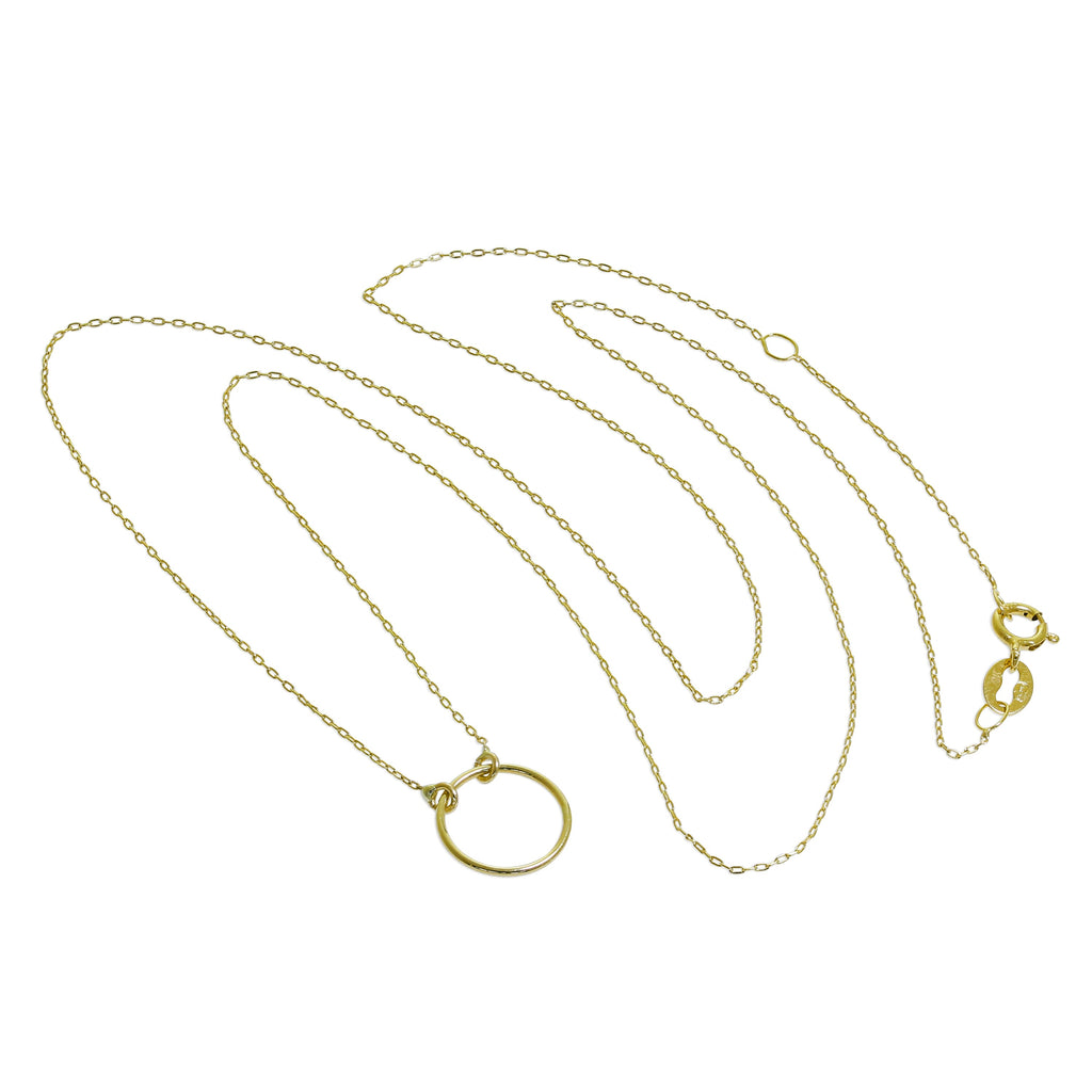 9 Karat Gold Fein Karma Kreis Halskette 45,5 cm