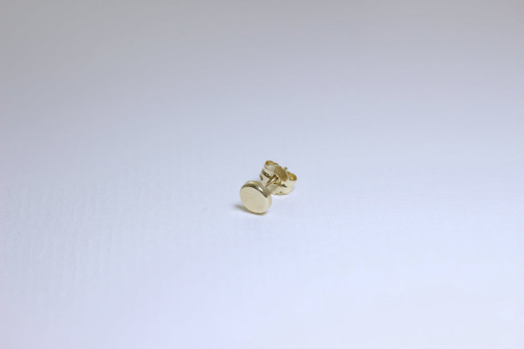 9 Karat Gold Herren 4 mm Rund Einzel Ohrstecker