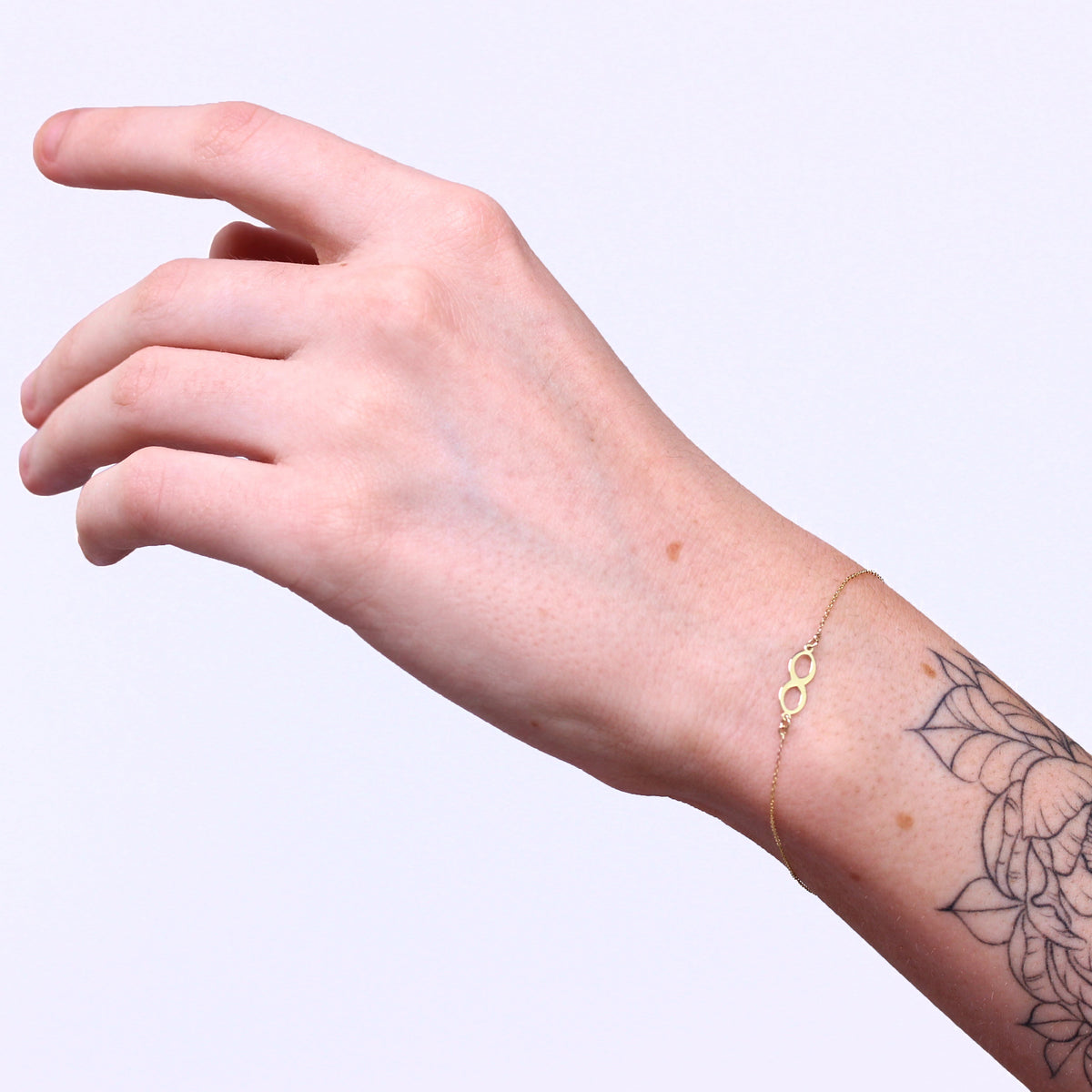 9 Karat Gold Unendlichkeitsschleife 19 cm Verlängerung Armband