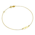 Feines Armband aus 9 Karat Gold mit Unendlichkeitszeichen und Verlängerungskette, 19 cm