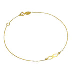 Feines Armband aus 9 Karat Gold mit Unendlichkeitszeichen und Verlängerungskette, 19 cm