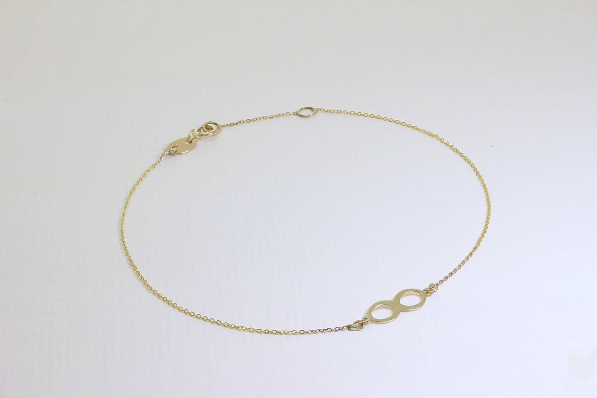 9 Karat Gold Unendlichkeitsschleife 19 cm Verlängerung Armband