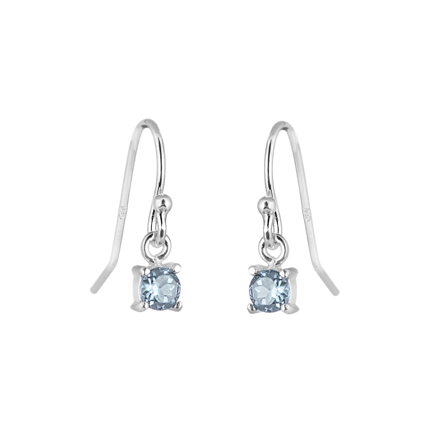 Sterlingsilber Aquamarin CZ Geburtsstein Ohrringe