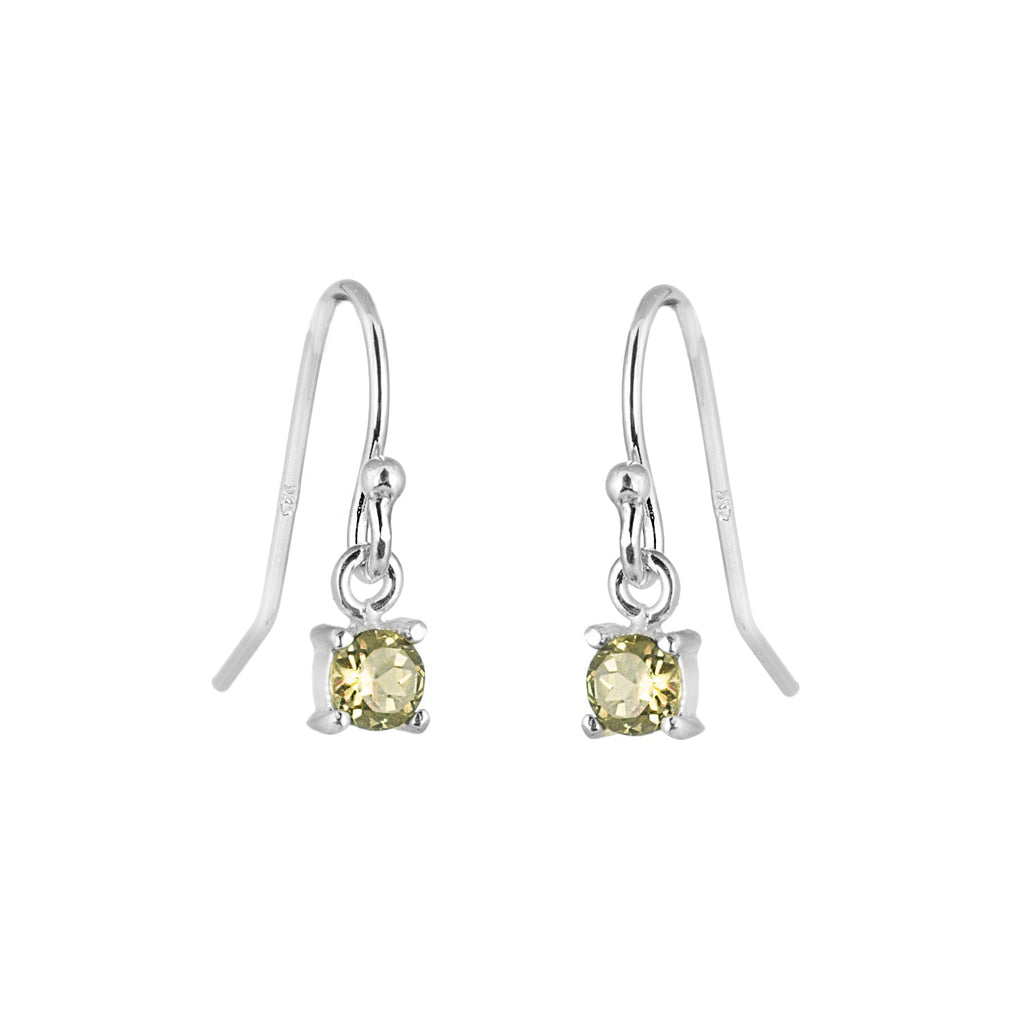 Sterlingsilber Peridot CZ Kristall August Geburtsstein Ohrhänger