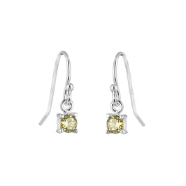 Sterlingsilber Peridot CZ Kristall August Geburtsstein Ohrhänger