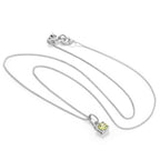 Sterlingsilber Peridot CZ August Geburtsstein Krallenhalskette - 14 - 32 Zoll