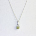 Sterlingsilber Peridot CZ August Geburtsstein Krallenhalskette - 14 - 32 Zoll