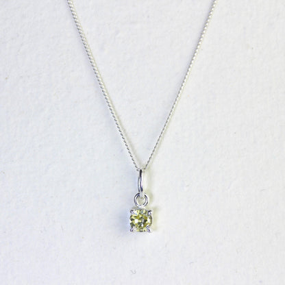 Sterling Silber Peridot CZ August Geburtsstein Krallenhalskette - 14 - 32 Zoll