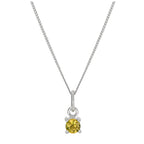 Sterlingsilber Citrin CZ November Geburtsstein Krallenhalskette – 35 - 81 cm