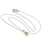 Sterlingsilber Citrin CZ November Geburtsstein Krallenhalskette – 35 - 81 cm