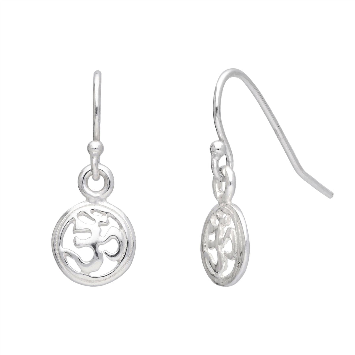 Ohrringe aus Sterlingsilber mit Ohm-Motiv und Fischhaken