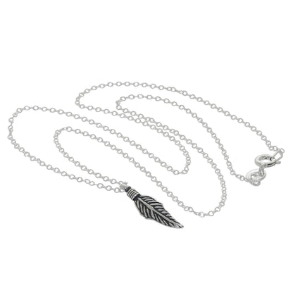 Sterling Silber Feder Halskette – 14 - 22 Zoll