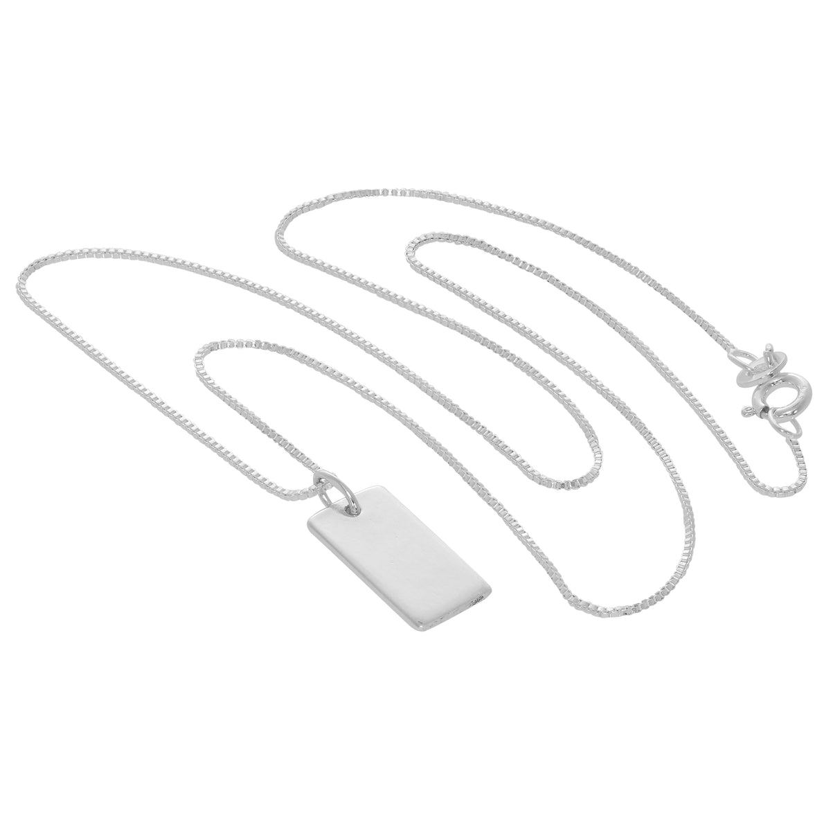 Sterlingsilber Mini Gravierbare Dog Tag Halskette – 35–55 cm