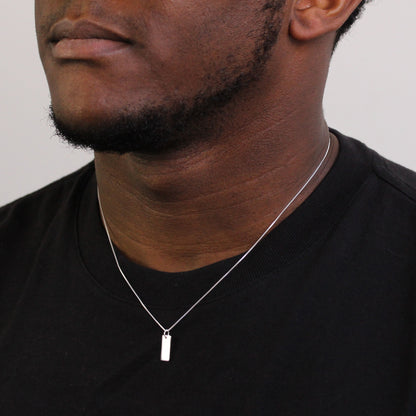 Sterling Silber Mini Gravierbare Dog Tag Halskette – 14–22 Zoll