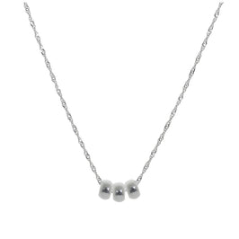 Sterlingsilber Dreifach Rundring Perlen Halskette 40–60 cm