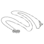 Halskette aus Sterlingsilber mit drei runden Ring-Beads, 40-60 cm