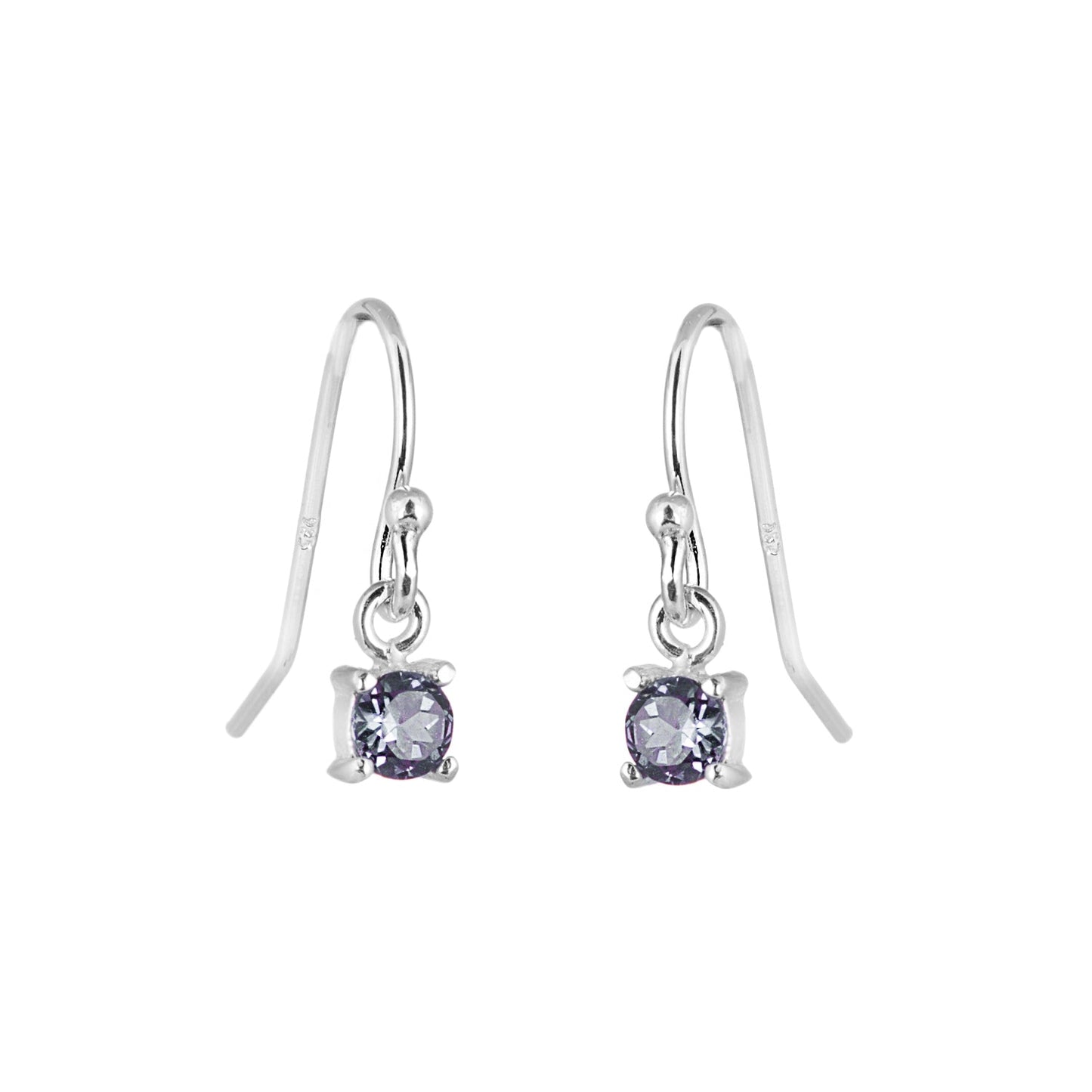 Sterling Silver Alexandrite CZ June Birthstone Dangle Earrings