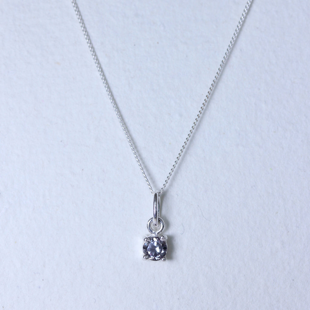 Halskette aus Sterlingsilber mit Alexandrit-CZ-Geburtsstein – 14–32 Zoll