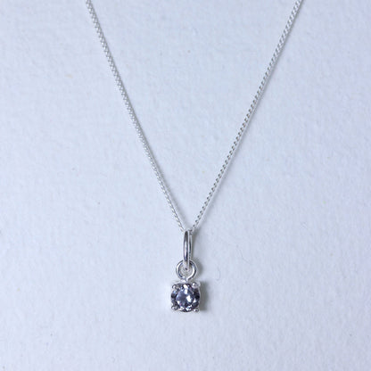 Halskette aus Sterlingsilber mit Alexandrit-CZ-Geburtsstein – 14–32 Zoll