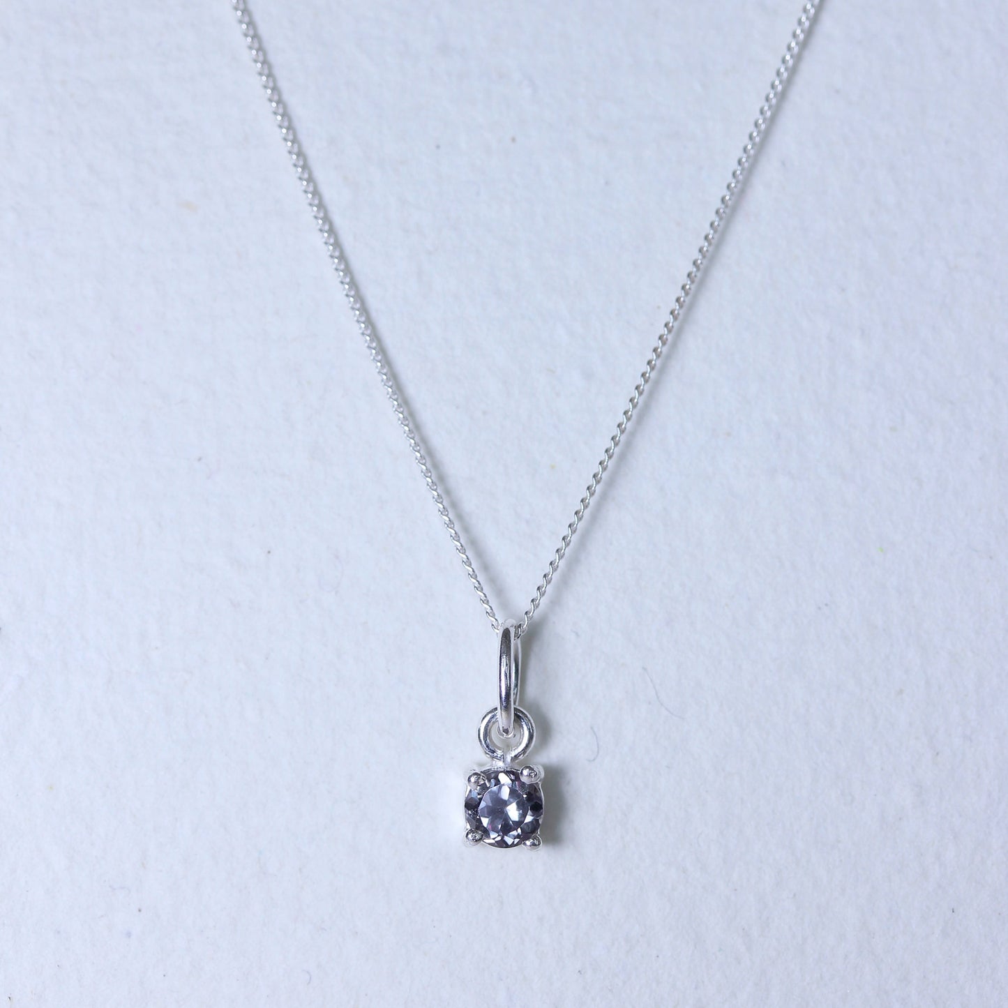 Halskette aus Sterlingsilber mit Alexandrit-CZ-Geburtsstein – 14–32 Zoll