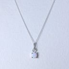 Sterlingsilber Opal Oktober Geburtsstein Halskette – 14–32 Zoll