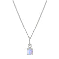 Sterlingsilber Opal Oktober Geburtsstein Halskette – 14–32 Zoll