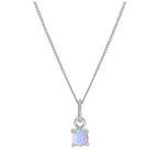 Sterlingsilber Opal Oktober Geburtsstein Halskette – 14–32 Zoll