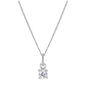 Sterlingsilber klarer CZ April Geburtsstein Halskette – 14–32 Zoll