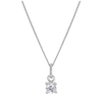 Sterlingsilber klarer CZ April Geburtsstein Halskette – 14–32 Zoll
