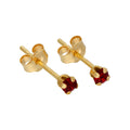 9 Karat Gold & 2 mm Rubin Rot CZ Kristall Ohrstecker