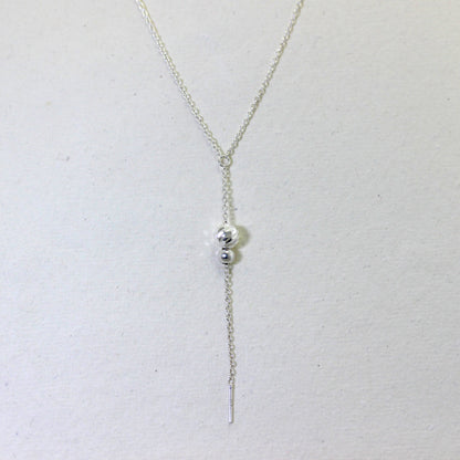 Sterlingsilber Diamantschliff Kugel Anhänger Halskette 40,5cm Halskette