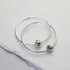 Sterlingsilber 22 mm Creolen Ohrringe & Fischgrätschliff Anhänger