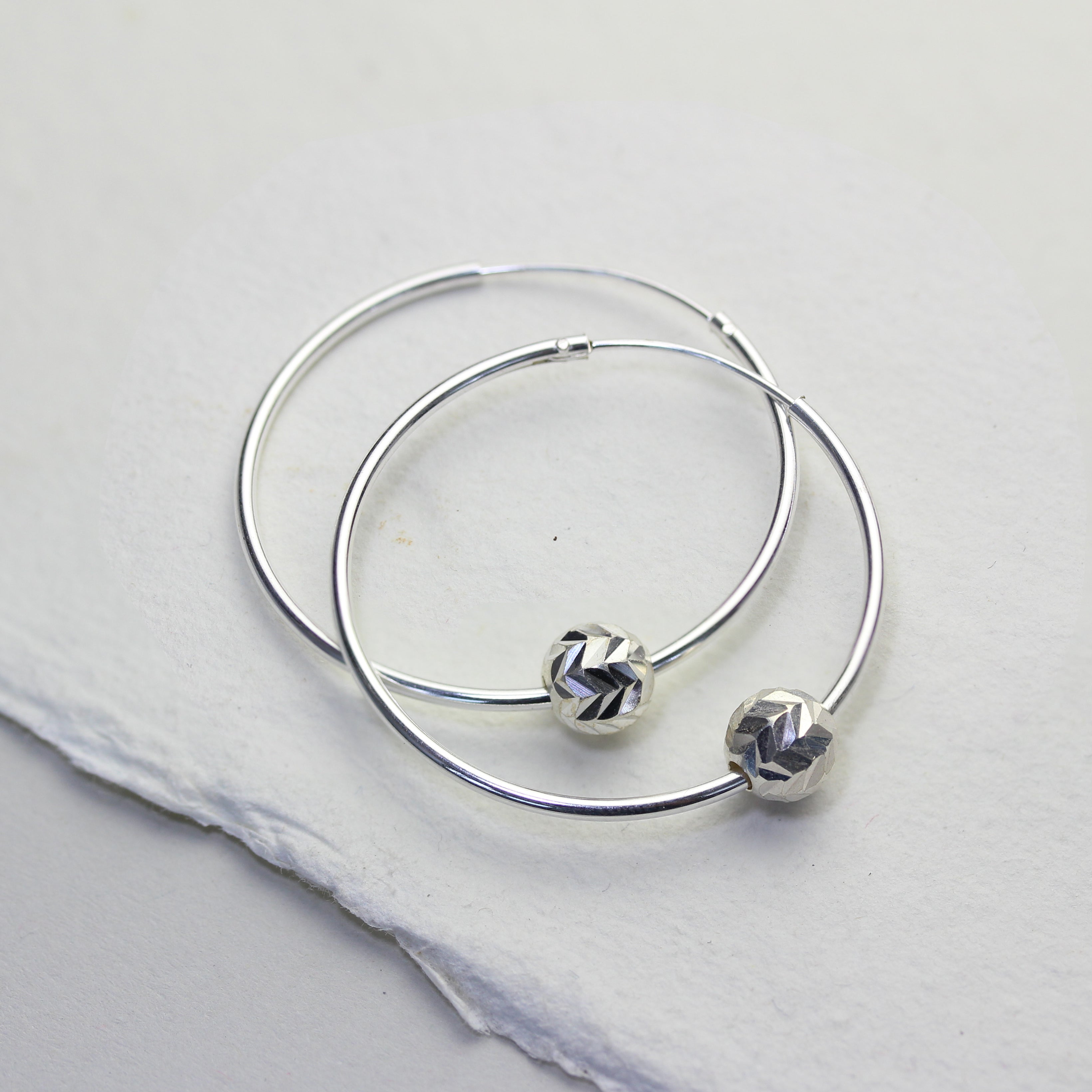 Sterlingsilber 22 mm Creolen Ohrringe & Fischgrätschliff Anhänger