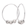 Silber 30 mm Creolen Ohrringe & Dreifach Fischgrätschliff Anhängern