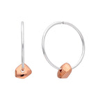 Sterlingsilber 18 mm Creolen Ohrringe mit Rosévergoldet Anhängern