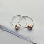 Sterlingsilber 18 mm Creolen Ohrringe mit Rosévergoldet Anhängern
