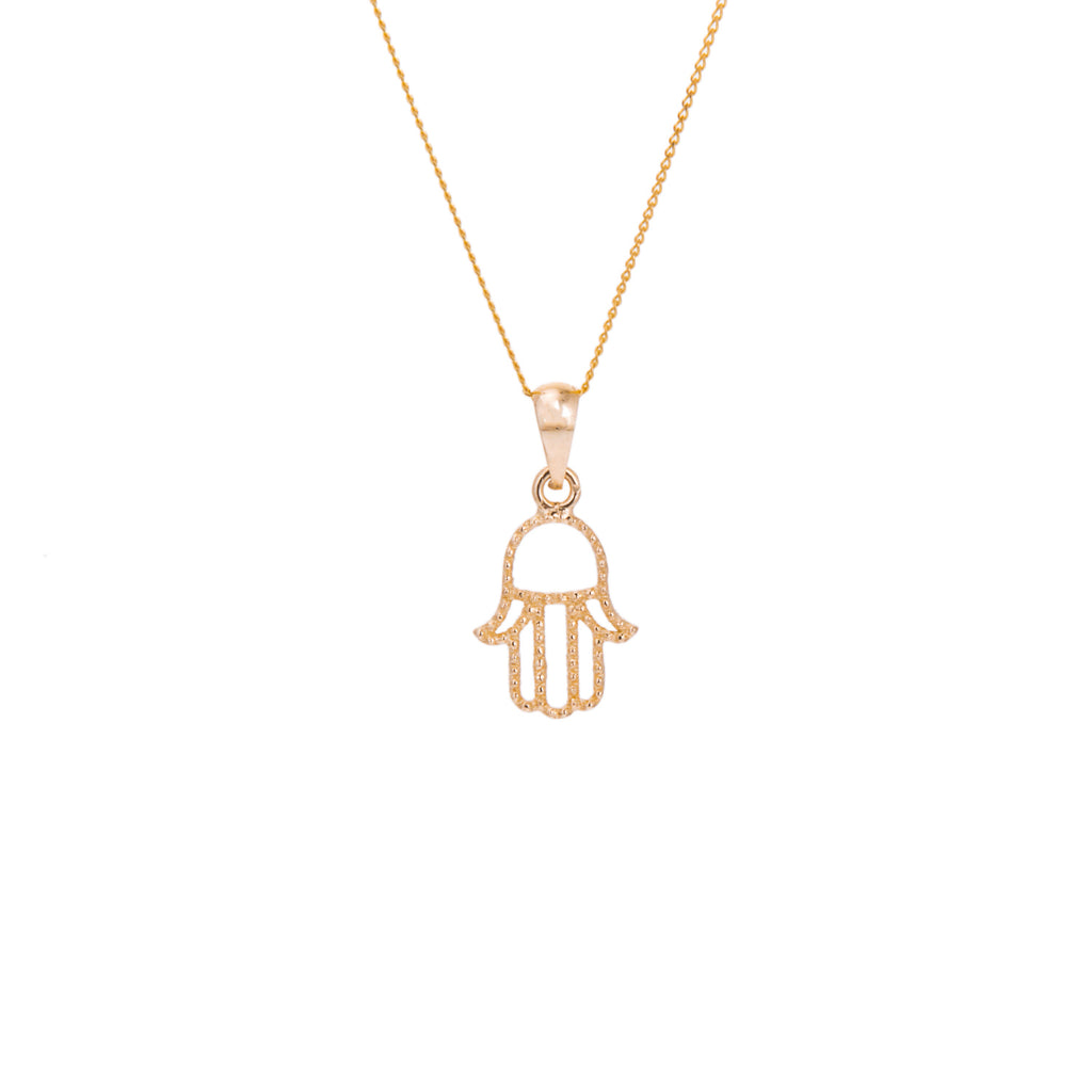9 Karat Gold Hamsa Hand Halskette – 16–20 Zoll