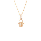 9 Karat Gold Hamsa Hand Halskette – 16–20 Zoll