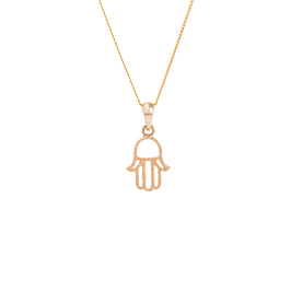 9 Karat Gold Hamsa Hand Halskette – 16–20 Zoll