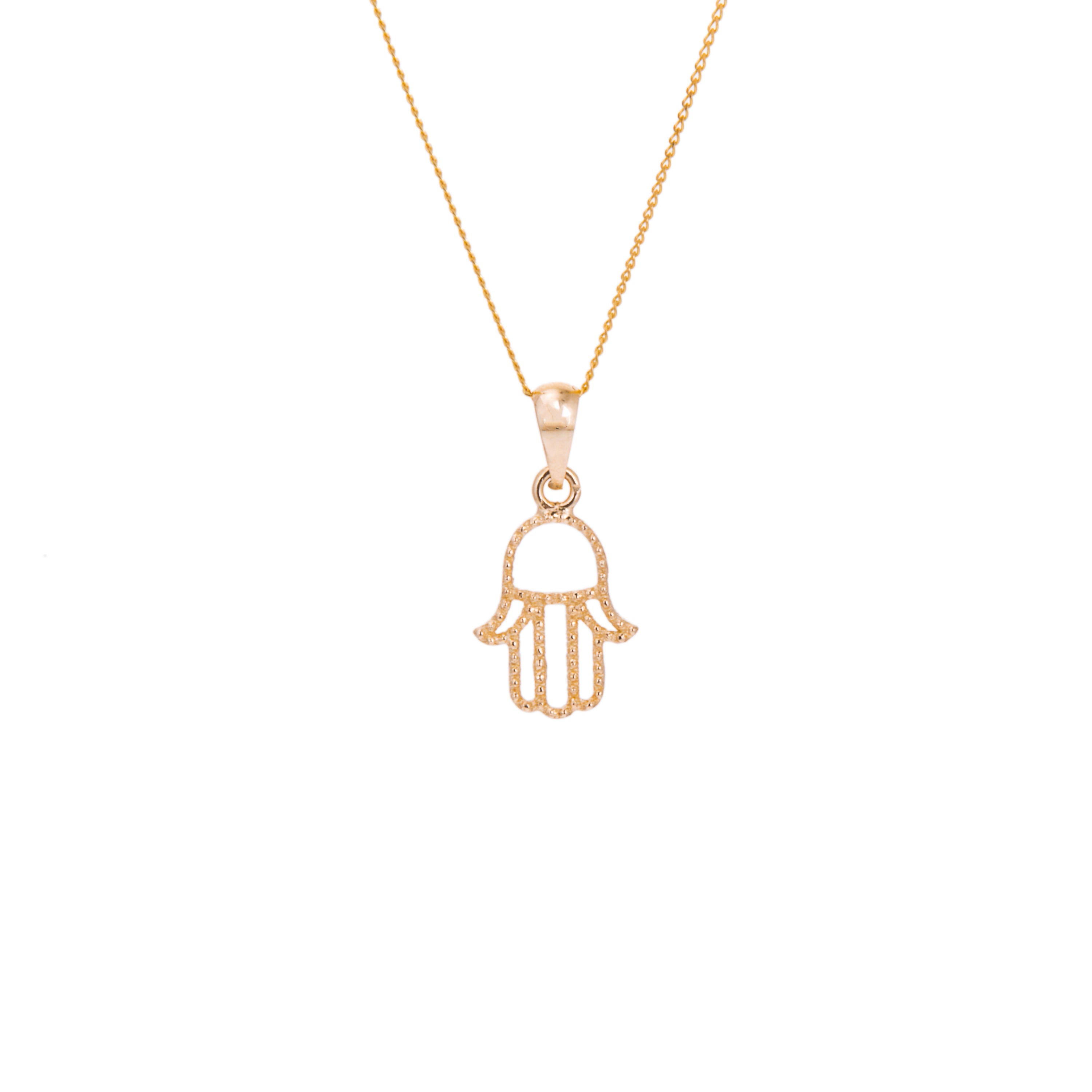 9 Karat Gold Hamsa Hand Halskette – 16–20 Zoll