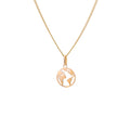 Halskette aus 9 Karat Gold mit ausgeschnittenem Weltkugel-Anhänger, 40 - 45 cm