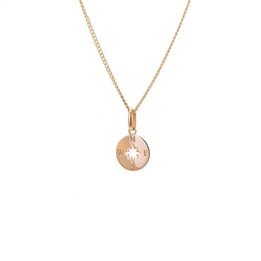 9 Karat Gold Kompass Halskette – 16–18 Zoll