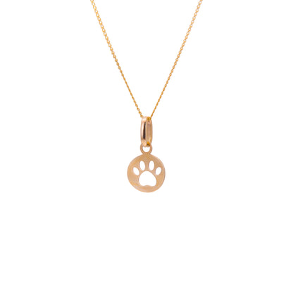 Kleine 9 Karat Gold Pfotenabdruck Halskette – 16–20 Zoll