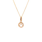 Kleine Halskette aus 9 Karat Gold mit Pfotenabdruck, 40 - 50 cm