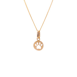 Kleine 9 Karat Gold Pfotenabdruck Halskette – 16–20 Zoll