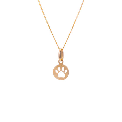 Kleine 9 Karat Gold Pfotenabdruck Halskette – 16–20 Zoll