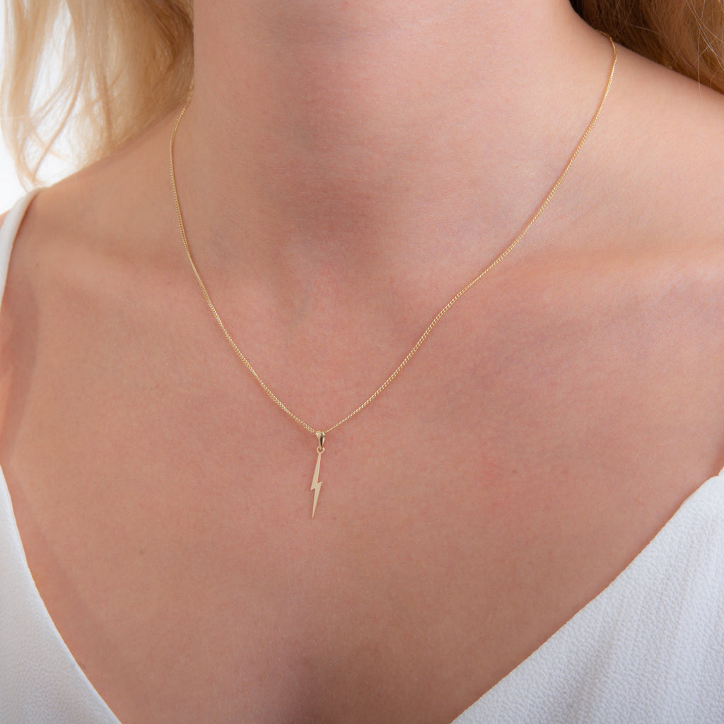 9 Karat Gold-Halskette mit Blitz – 16–18 Zoll