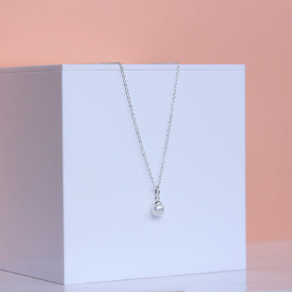 Halskette aus Sterlingsilber und Süßwasserperlen, 16–32 Zoll