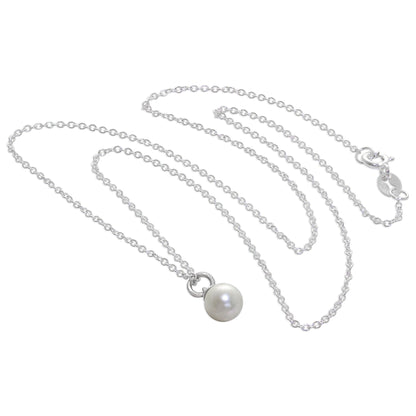 Halskette aus Sterlingsilber und Süßwasserperlen, 16–32 Zoll