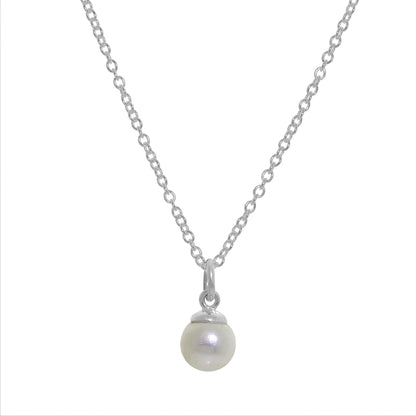 Halskette aus Sterlingsilber und Süßwasserperlen, 16–32 Zoll